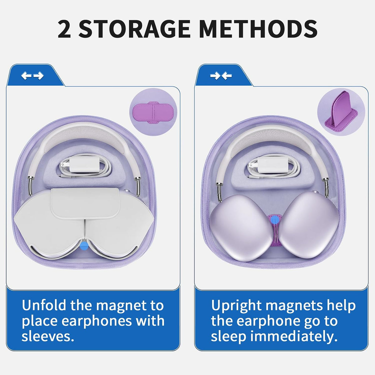 Smart Case for Apple AirPods Max 2 Supports Sleep Mode, Hard Travel Bag