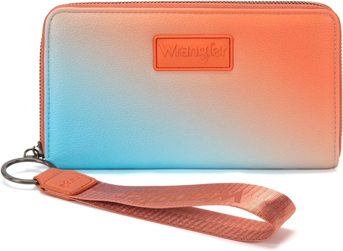 Wrangler Wallet Women RFID Blocking, Gradient Wristlet Wallet for Daily Use