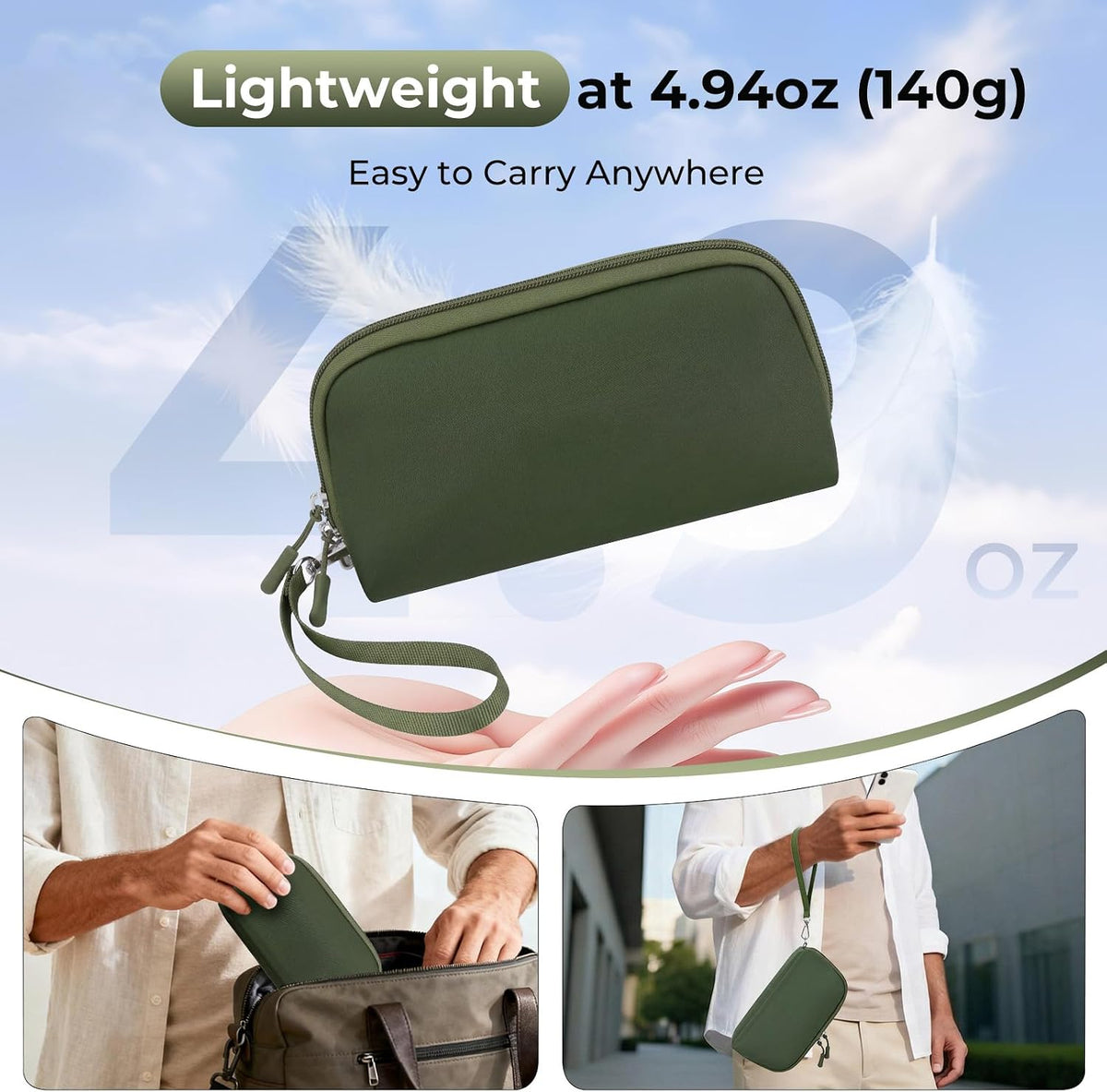 FYY Travel Cable Organizer - 8 Compartments, Lightweight, Water Repellent