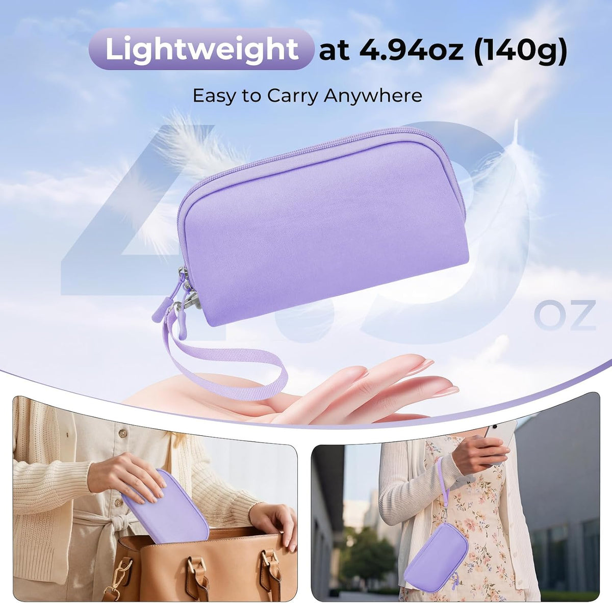 FYY Travel Cable Organizer - 8 Compartments, Lightweight, Water Repellent