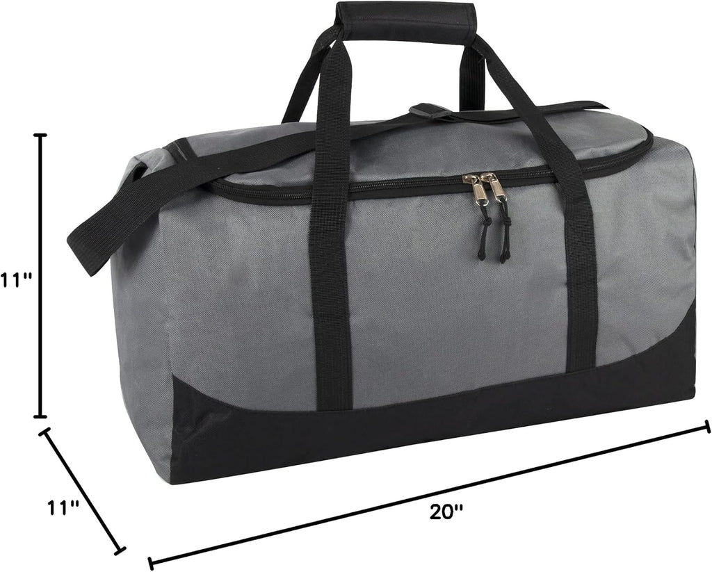 20 Inch, 40 Liter Duffel Bag for Men, Women Travel Weekender Overnight Carry-on Shoulder Duffel Tote Bag (Grey)