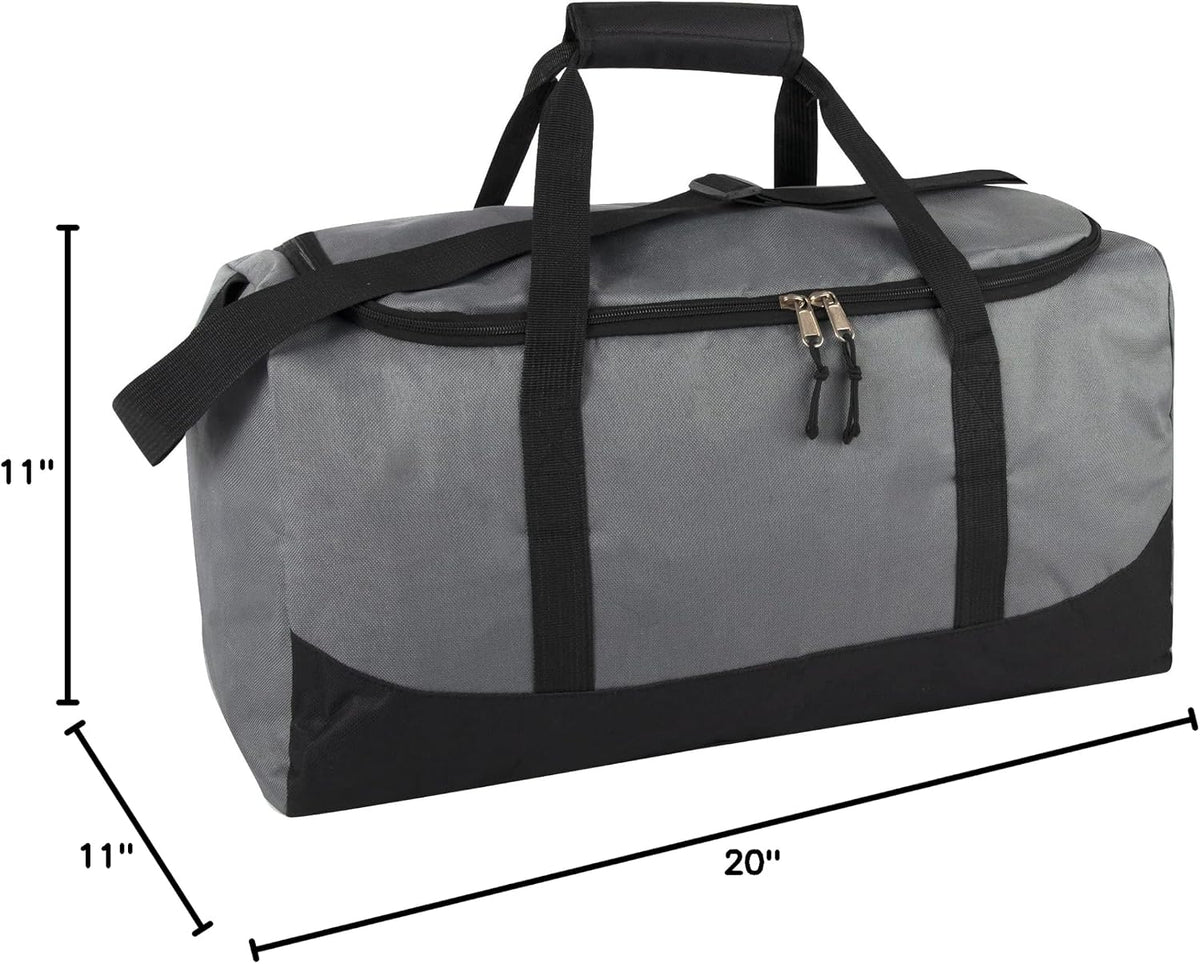 20 Inch, 40 Liter Duffel Bag for Men, Women Travel Weekender Overnight Carry-on Shoulder Duffel Tote Bag (Grey)