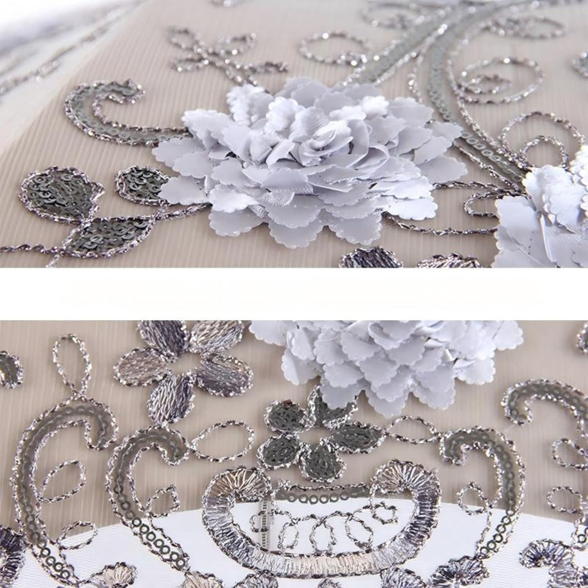 Foldable Lace Sun Parasol UPF 50+ UV Protection Flower Embroidery Vintage Umbrella