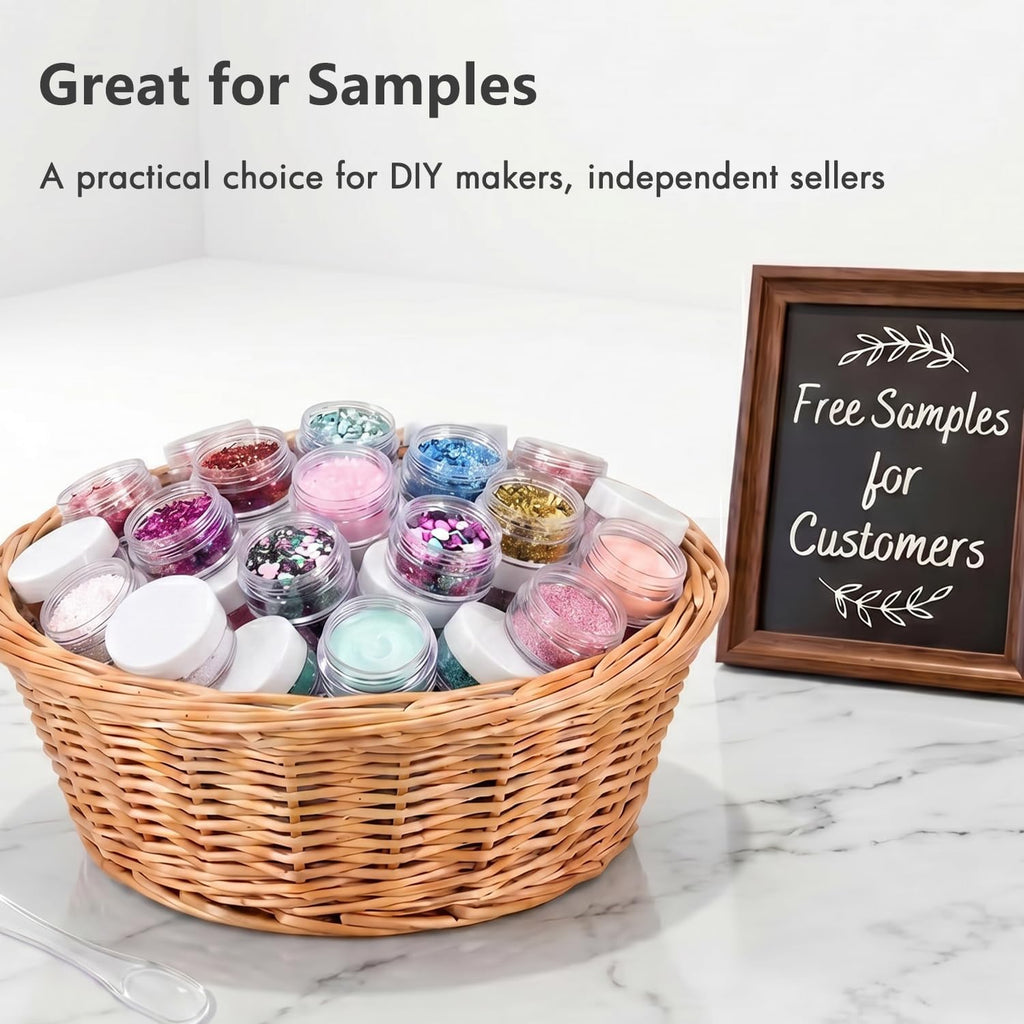 5 Gram Sample Containers 25 Count Small Travel Containers with Lids