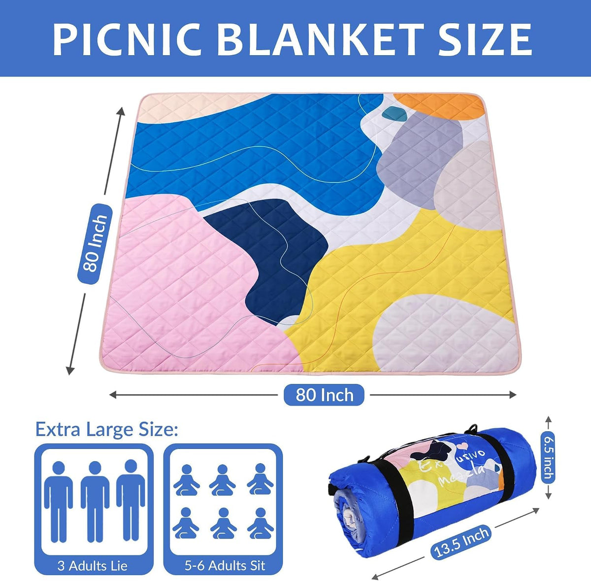 Exclusivo Mezcla Extra Large Waterproof Foldable Picnic Blanket