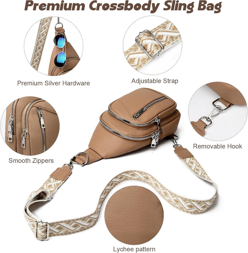 MYHOZEE Crossbody Bags for Women Sling Bag Faux Leather Mini Backpack Purse