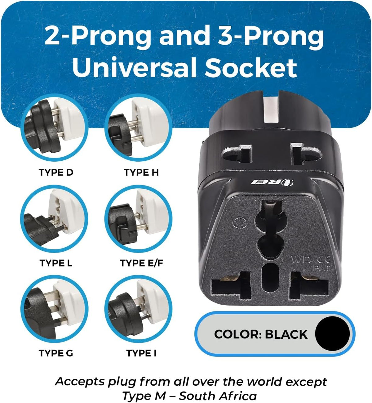 OREI Germany France Type E/F Travel Adapter Plug, 2-in-1 EU Outlet, 300 Pk