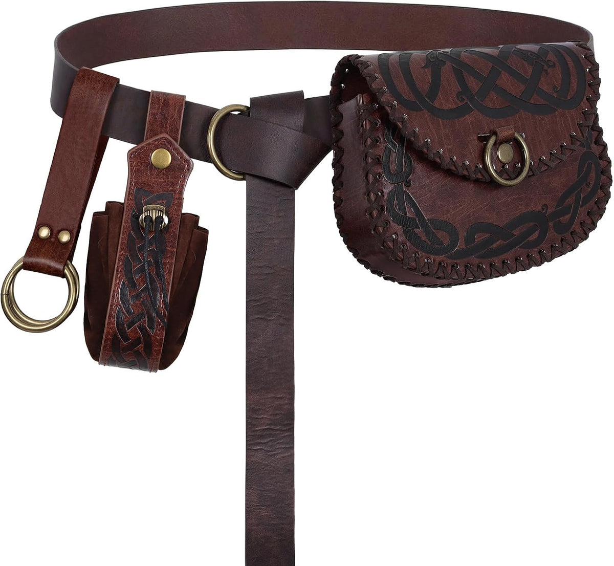 Renaissance Viking Pirate Belt Pouch 4pcs Brown