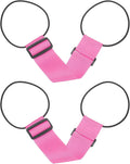 PATIKIL Luggage Straps Bag Bungee, 2 Pcs Suitcase Straps Adjustable Belt for Add a Bag Easy to Travel Elastic Strap Belt Handle Handbag Backpack, Pink