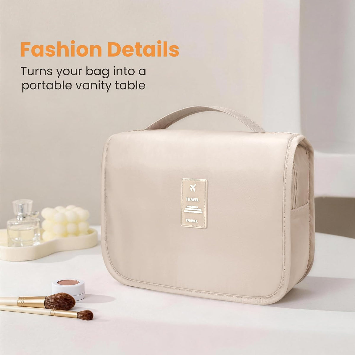 Portable Hanging Toiletry Bag for Travel,Small Multifunctional Makeup Cosmetic Bag for Women,Waterproof Travel Toiletries Organizer,Shower Bathroom Pouch with Hook for Gym,Camping - Pink Cherry