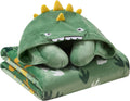 B Kids 3D Animal Hooded Neck Pillow & Throw Set, Green