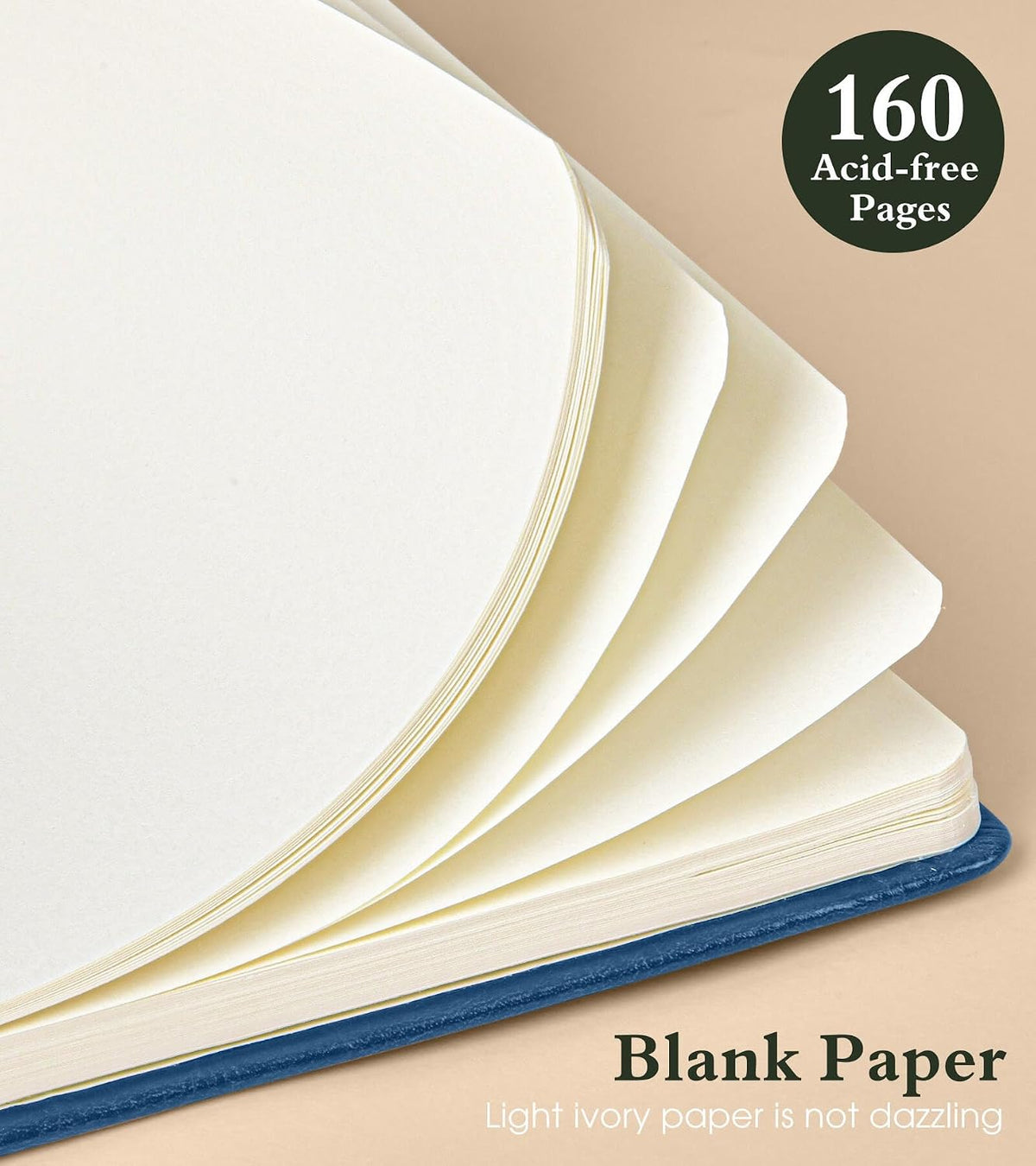 PAIBAS A5 Lined Journal, Leather Bound Notebook for Work & Travel 5.8"×8.5"