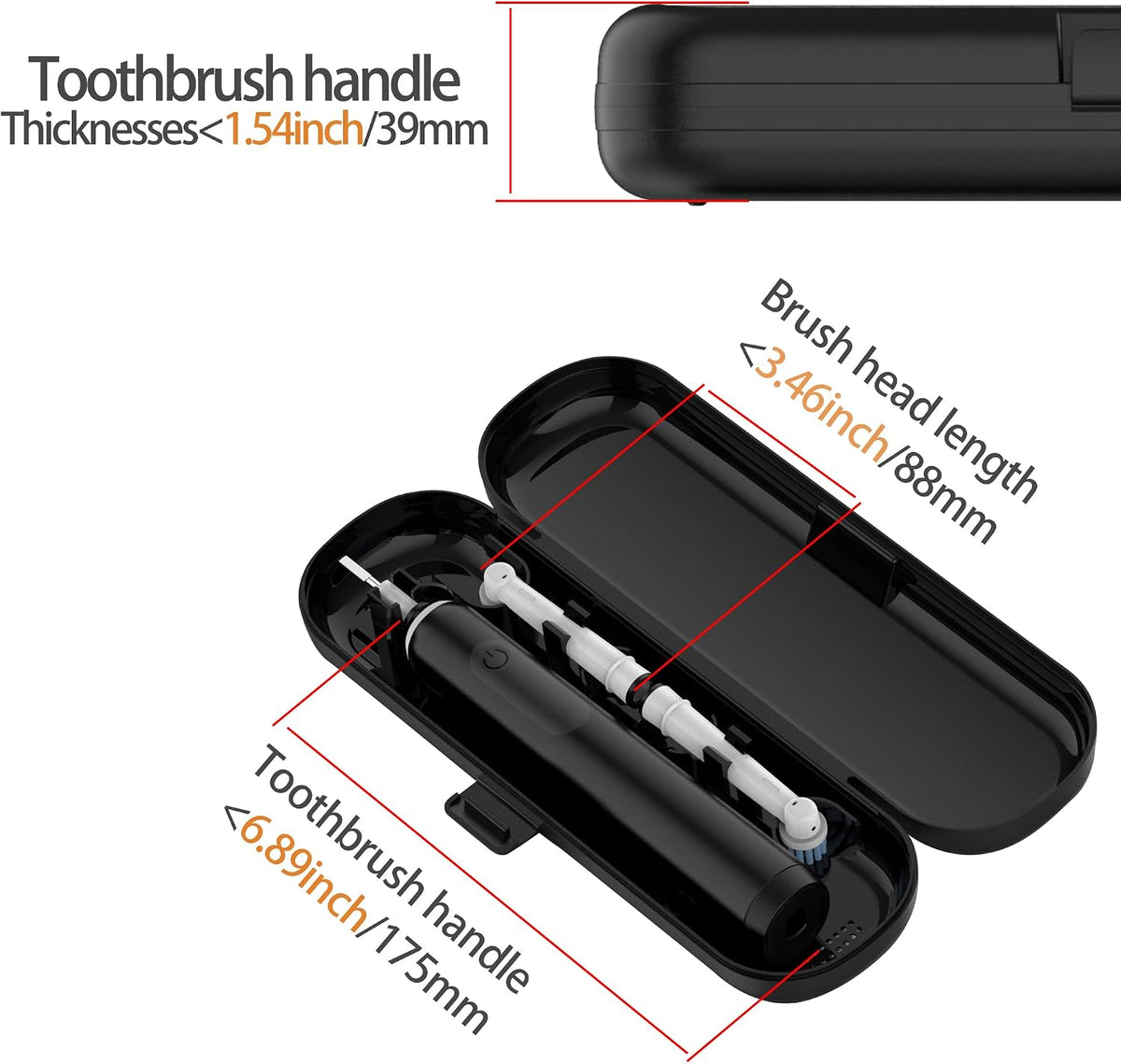 Easily cleaned Electric toothbrush Travel Container Case healthier intended for Oral-B PRO SMART GENIUS SERIES for Aquasonic Black Series for Philips Sonicare 4100/6100/9000/9900/7500 (1)