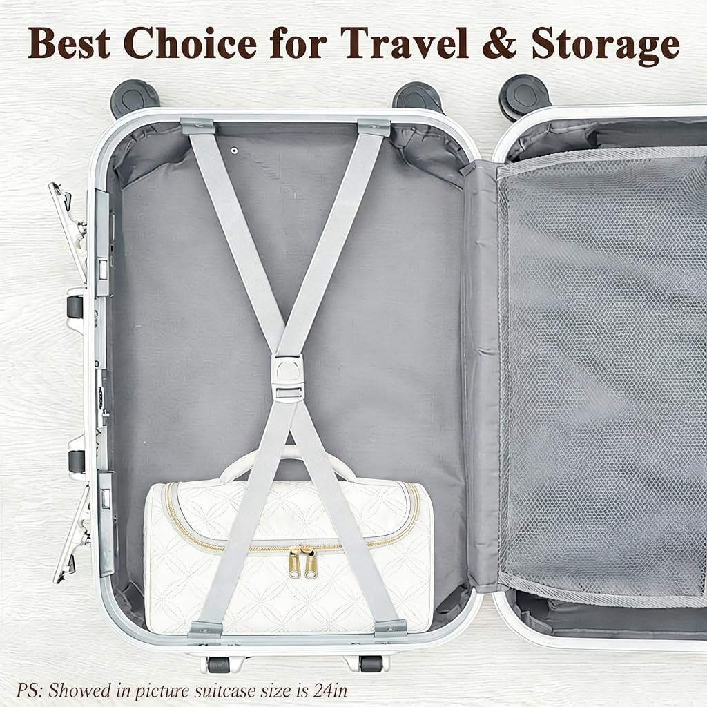 Mancro Padded Travel Case Compatible with Dyson Airwrap, White