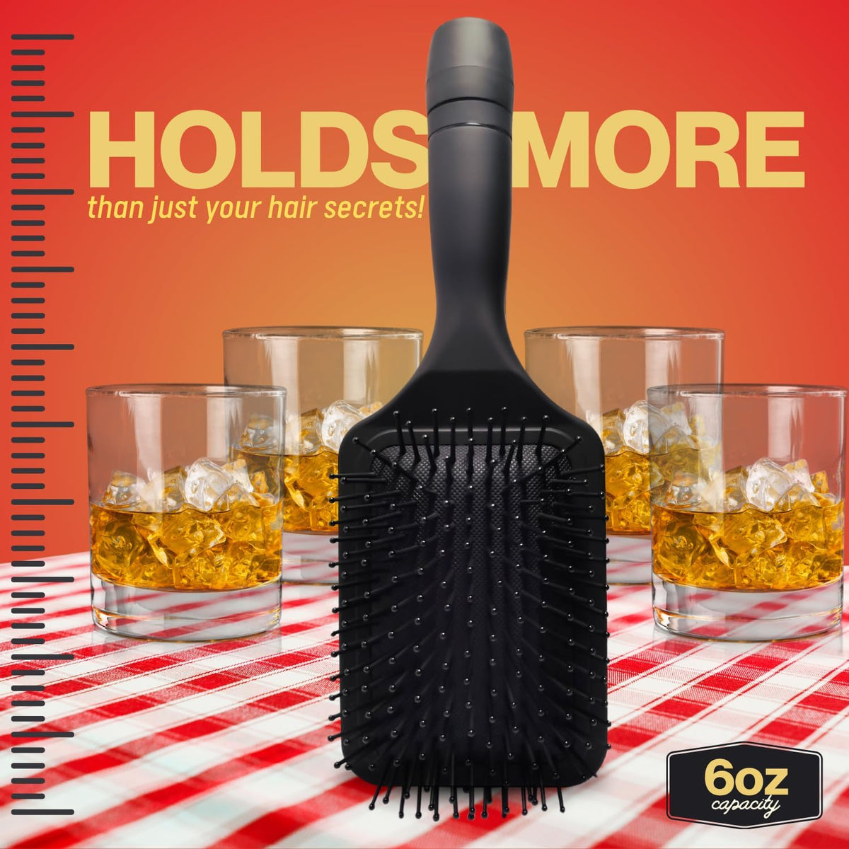 Hidden Paddle Hairbrush Flask by Smuggle Your Booze - 6 oz Secret Hair Brush BPA-Free Flask for Liquor Disguise for Women | Party Women’s Discreet Alcohol Travel Flasks for Cruises, Concerts, Festival