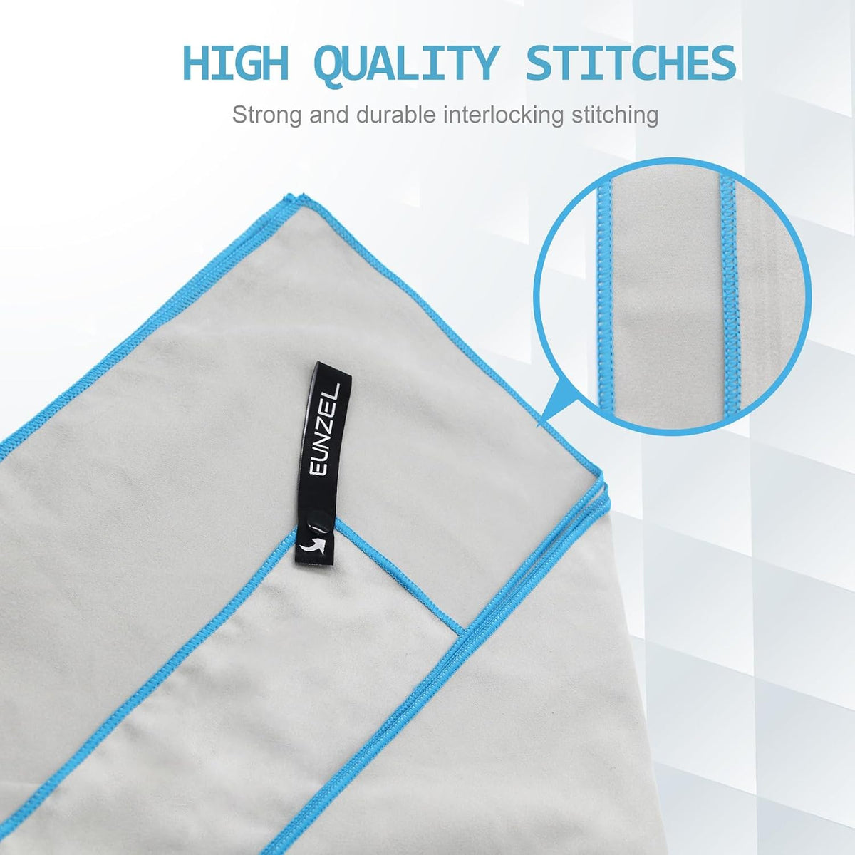 Eunzel Quick Dry Camping Towel Light Grey &Blue (Bundle)