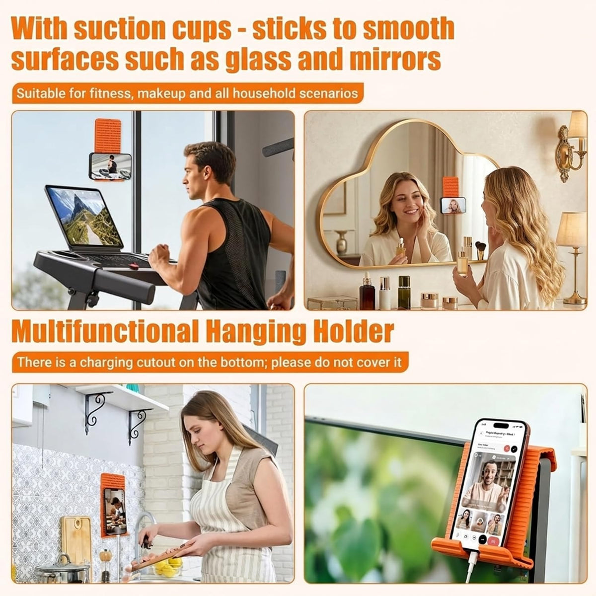 2pcs Airplane Phone Holder, Flexible Tablet Stand with 24 Suction Cups