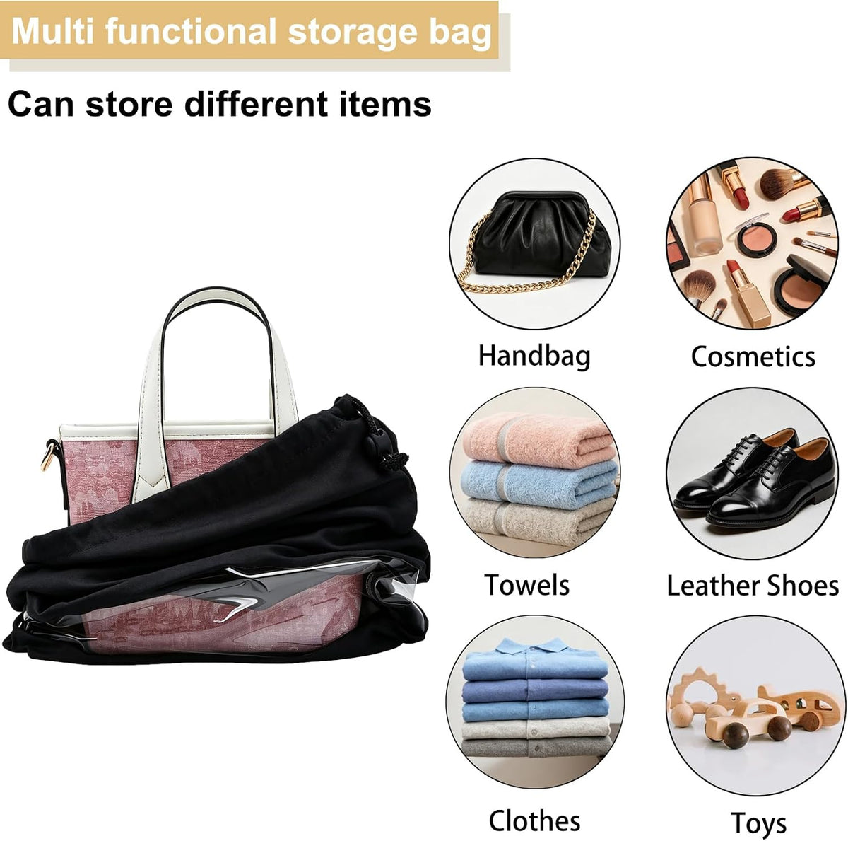 4 Pcs Shoe Bags for Travel with Clear TPU Window & Drawstring Closure