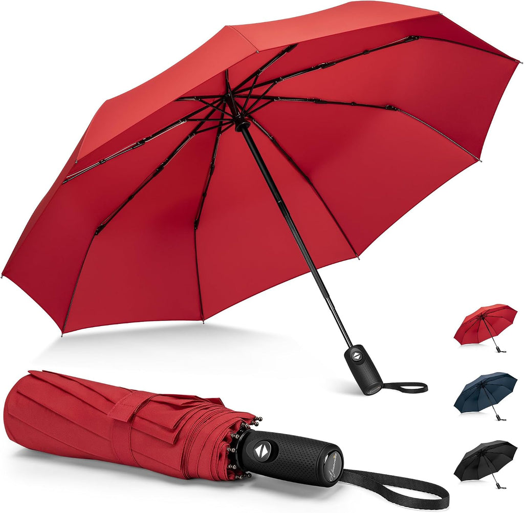 NINEMAX Windproof Travel Folding Umbrella for Men Women, Portable Compact Umbrellas Automatic Open and Close for Rain