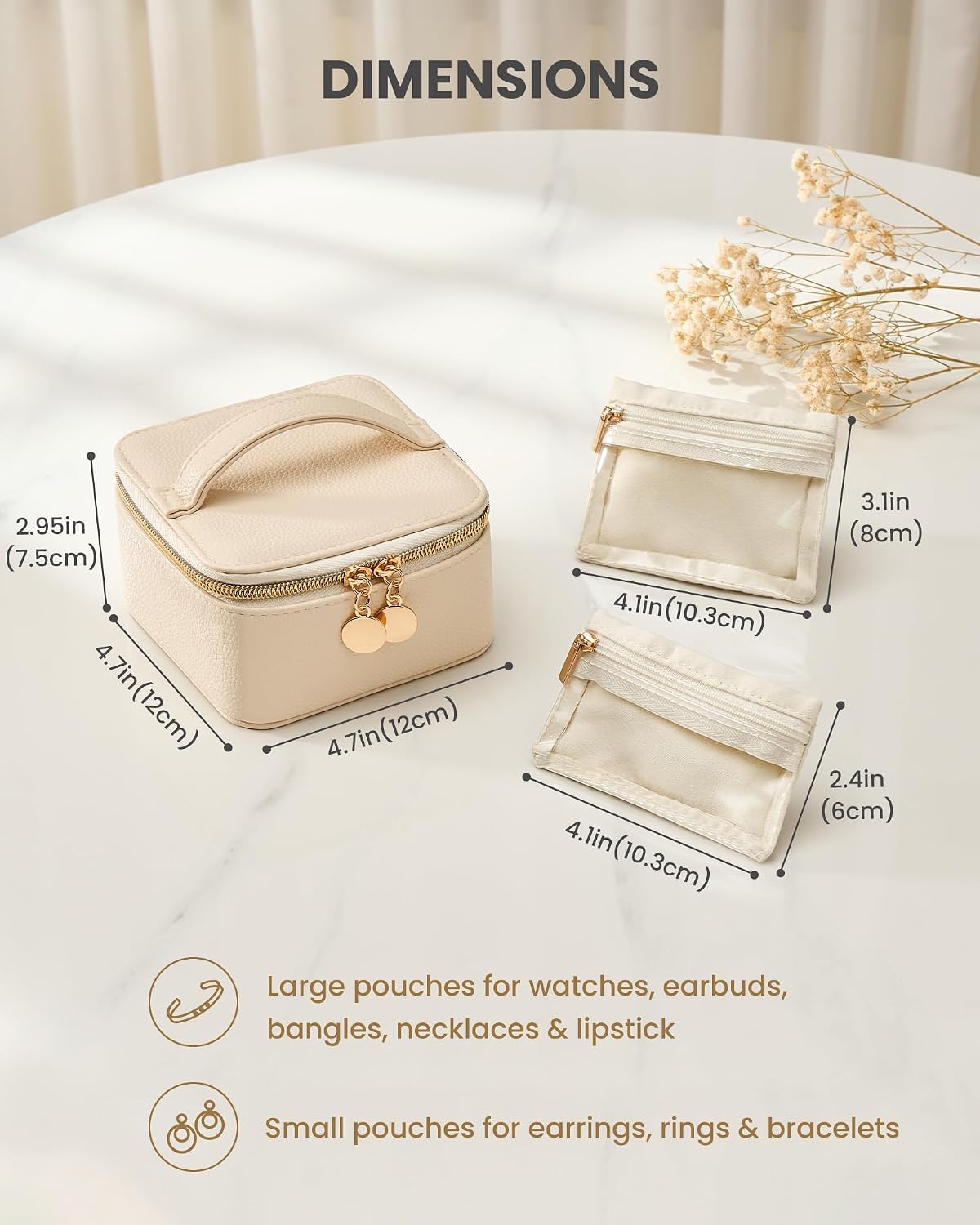 Lolalet 8 Pcs Jewelry Storage Bags for Traveling, Clear Zippered Jewelry Pouch for Women, Portable Velvet Pouches for Earrings, Rings, Necklaces & Bracelets, Individual Organizer Bags for Girls Women