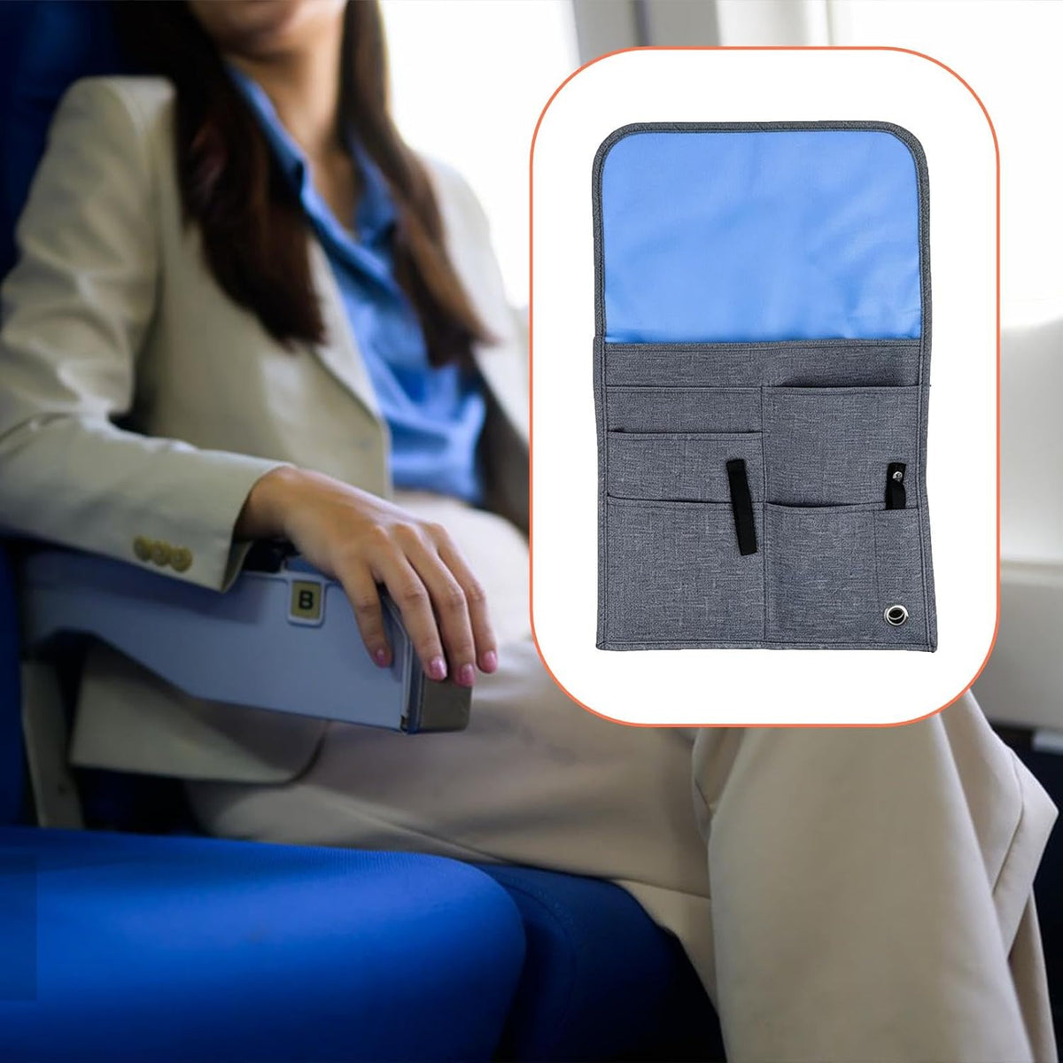 Airplane Seatback Organizer Travel Essential for Personal Items Magazines