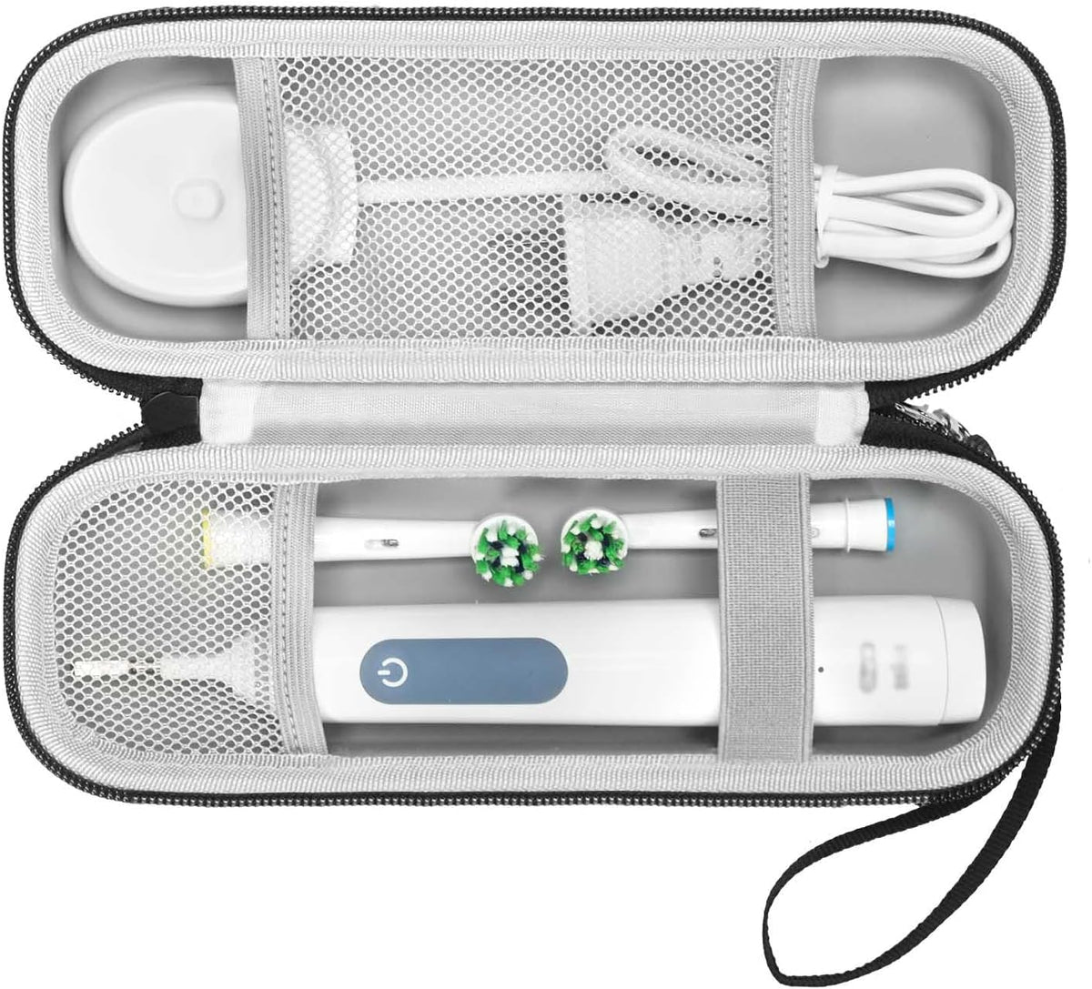 Toothbrush Travel Case Compatible with Oral-B Pro 1000 3000 5000 7000 7500 9600/ for Philips/for Sonicare/for ProtectiveClean 4100 5100 6500 7500 Electric Toothbrush (Only Case-Black/Gray)