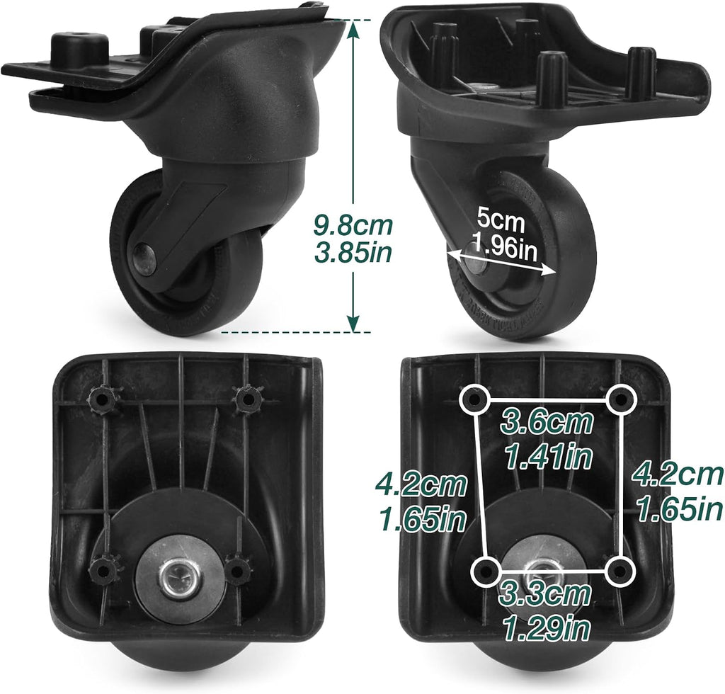 1 Pair Luggage Replacement Caster Wheels, Suitcase Repair Parts EA44-1