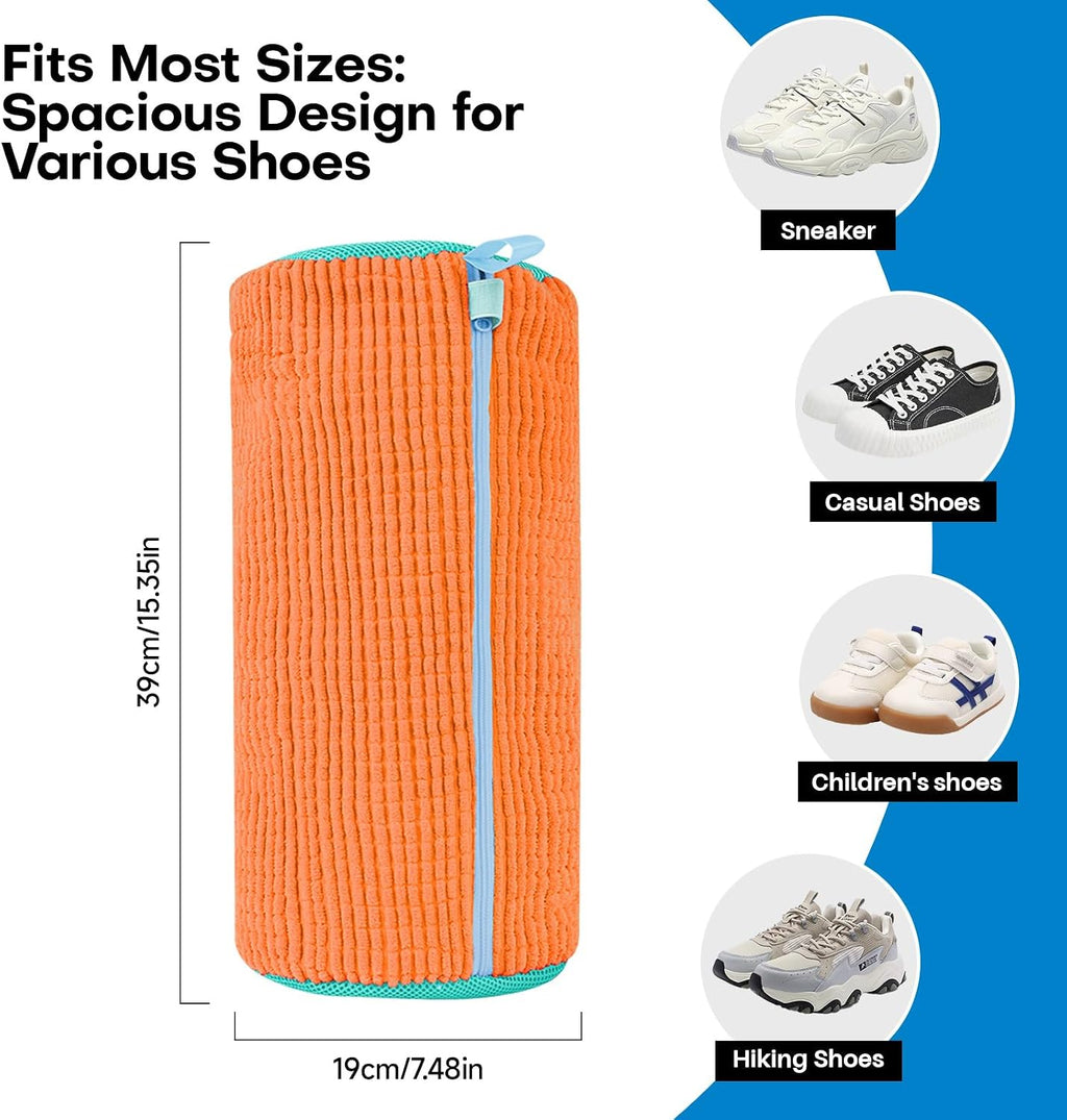 Shoe Washing Machine Bag: Laundry Shoe Bag for Washer and Dryer - 2pc Reusable Shoe Cleaning Bag for Sneaker Tennis Shoes Unstain Cleaner Kit(Orange 2 Pcs)