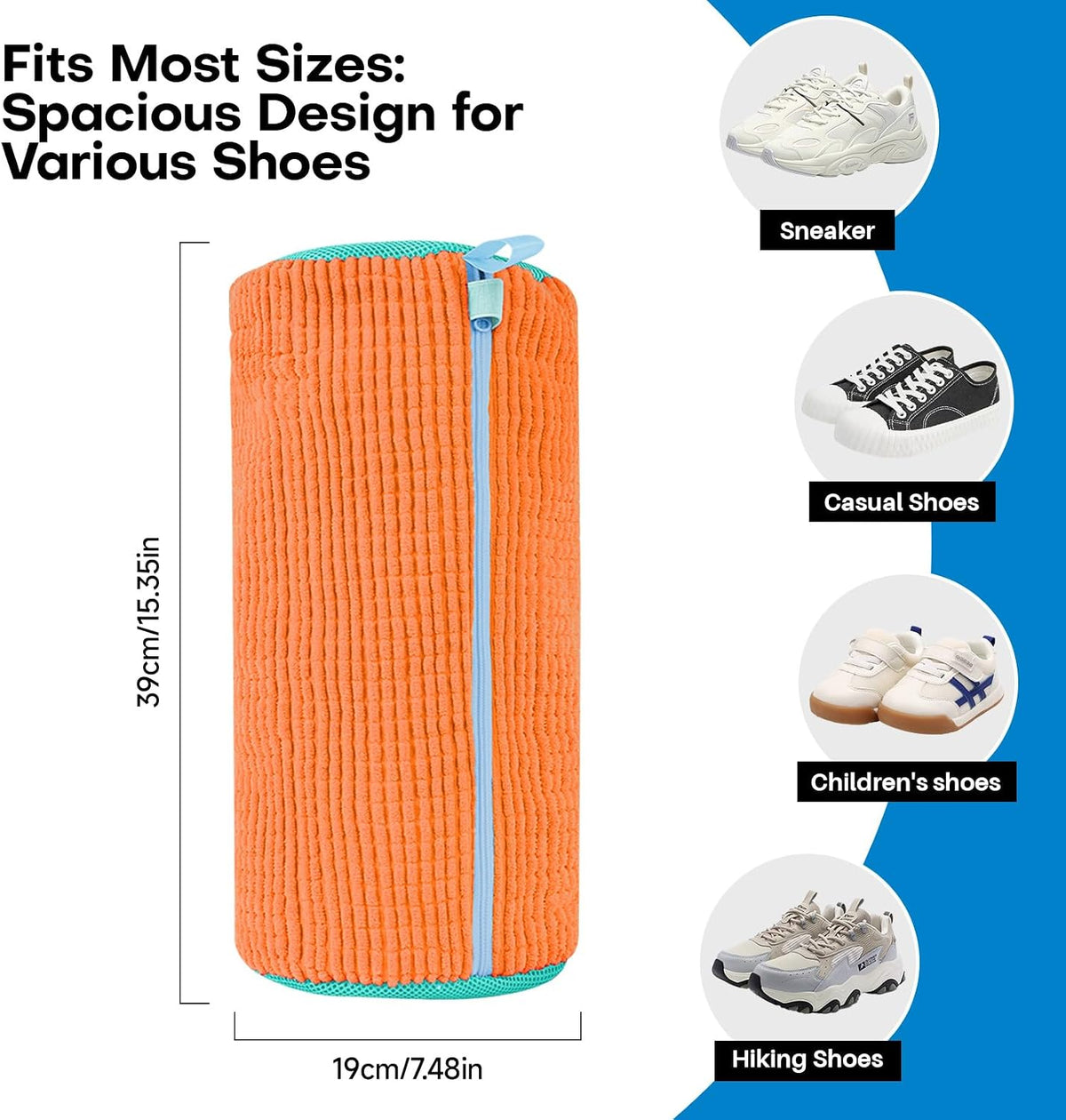 Shoe Washing Machine Bag: Laundry Shoe Bag for Washer and Dryer - 2pc Reusable Shoe Cleaning Bag for Sneaker Tennis Shoes Unstain Cleaner Kit(Orange 2 Pcs)
