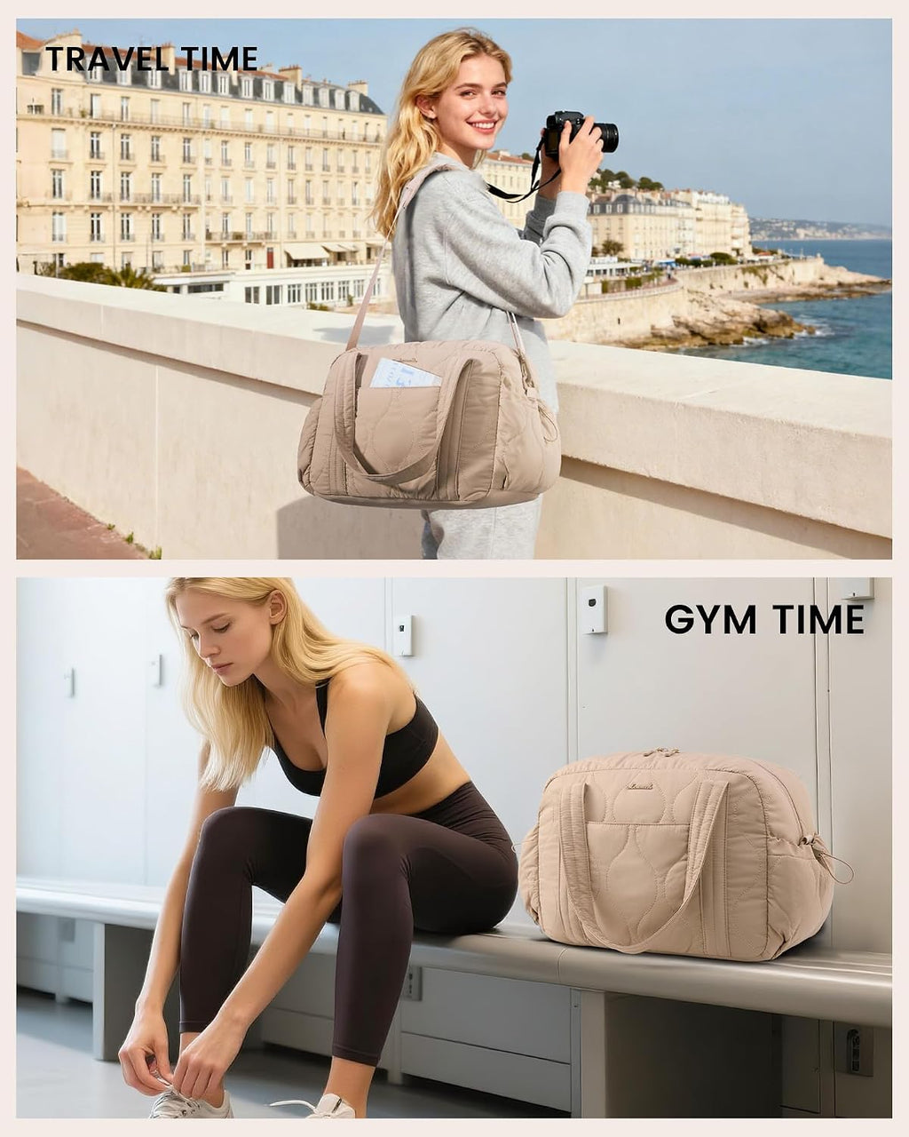 LOVEVOOK Duffle Bag for Travel, Puffer Weekender Gym Bags for Women