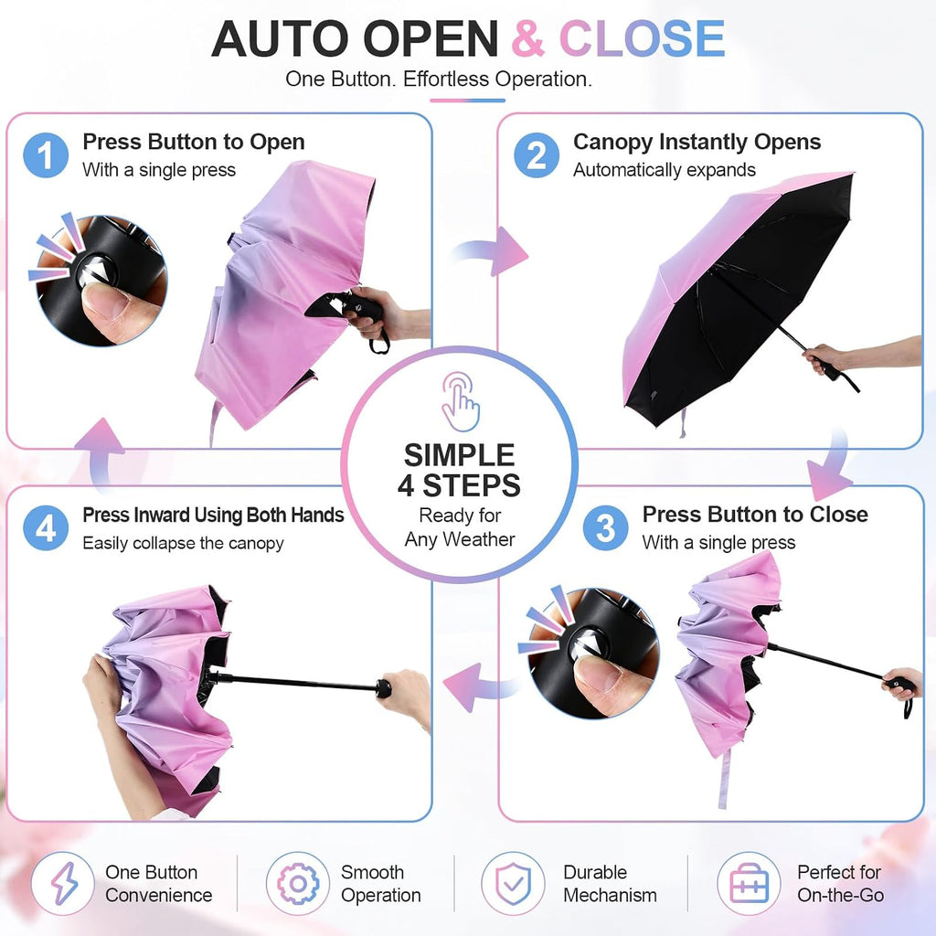 Jexine Windproof Travel Umbrella Compact Small