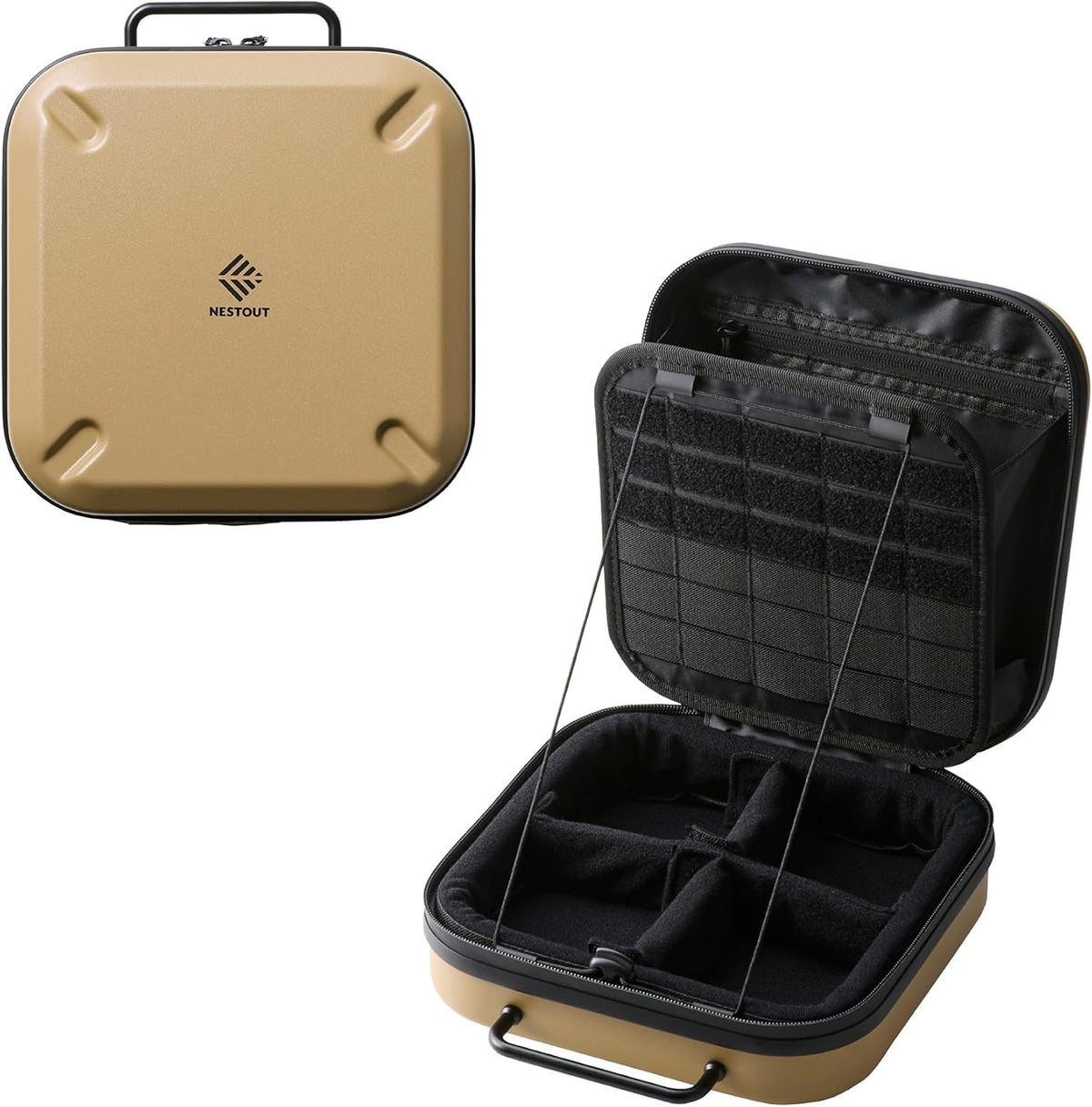 ELECOM NESTOUT Gear Storage Case, Lightweight Hard Shell, Water-Resistant, Stackable Organizer with Padded Dividers, Impact Resistant, Fits Travel Outdoor Batteries Tech Accessories