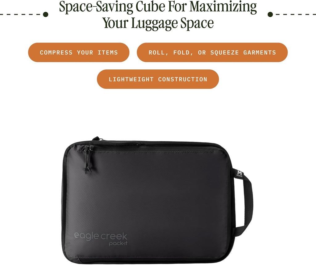 Eagle Creek Pack-It Isolate Compression - Lightweight Cube for Optimizing Luggage Space - Easy-Grab Zipper - Convenient Top Handle - Recycled Materials - Small