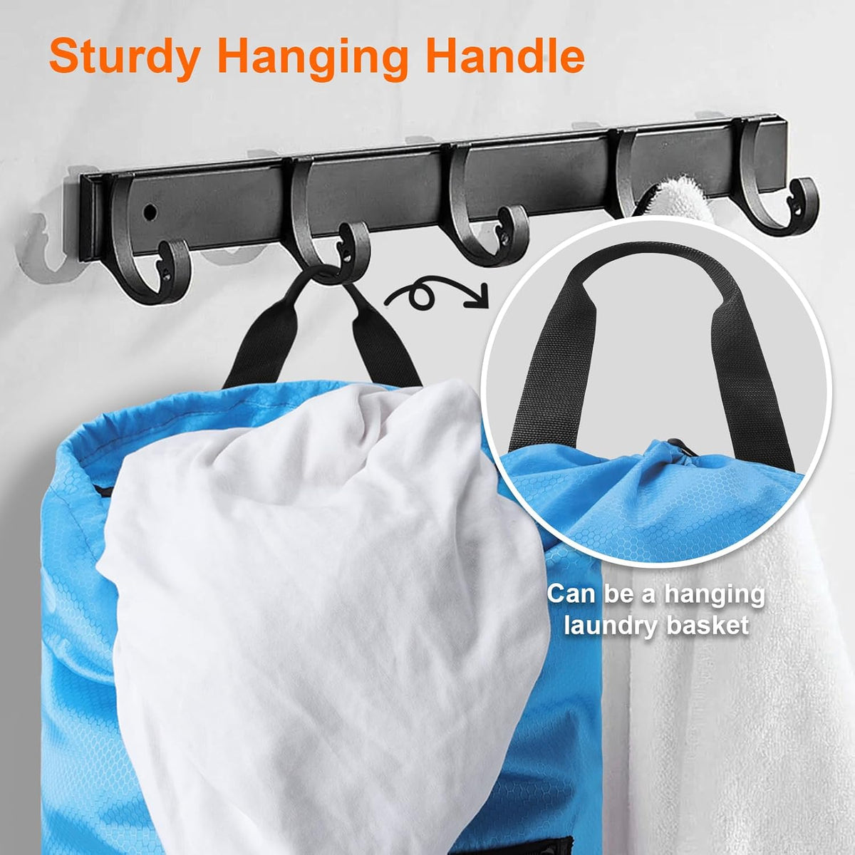 Laundry Backpack Portable Travel Laundry Bags with Straps and Mesh Pocket