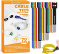 Cable Ties with Writable Labels, Multi-Color, 70 PCS Assorted 4, 6, 8 IN