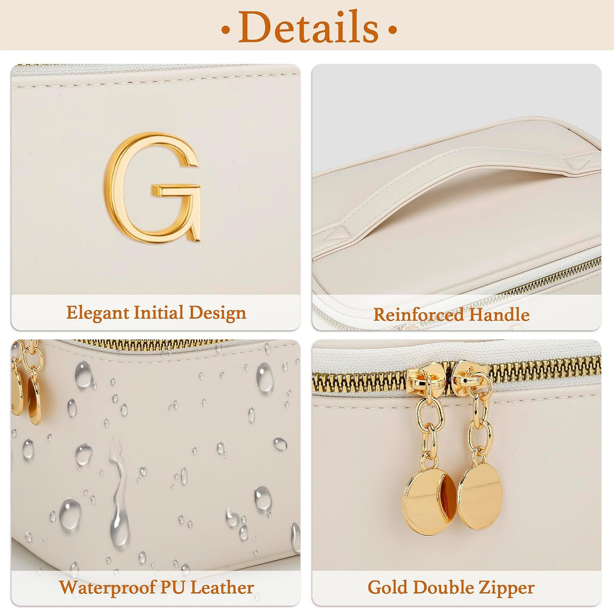 Personalized Initial Travel Makeup Toiletry Bag Gifts for Women