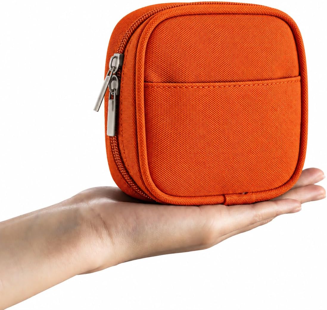 Mini Travel Carry Storage Case, Portable Charger Case Organizer, Small Pouch Compatible with MacBook Power Adapter, Tech Bag for Laptop Accessories Cables, Cords, USB Drives, Power Bank, Earphones