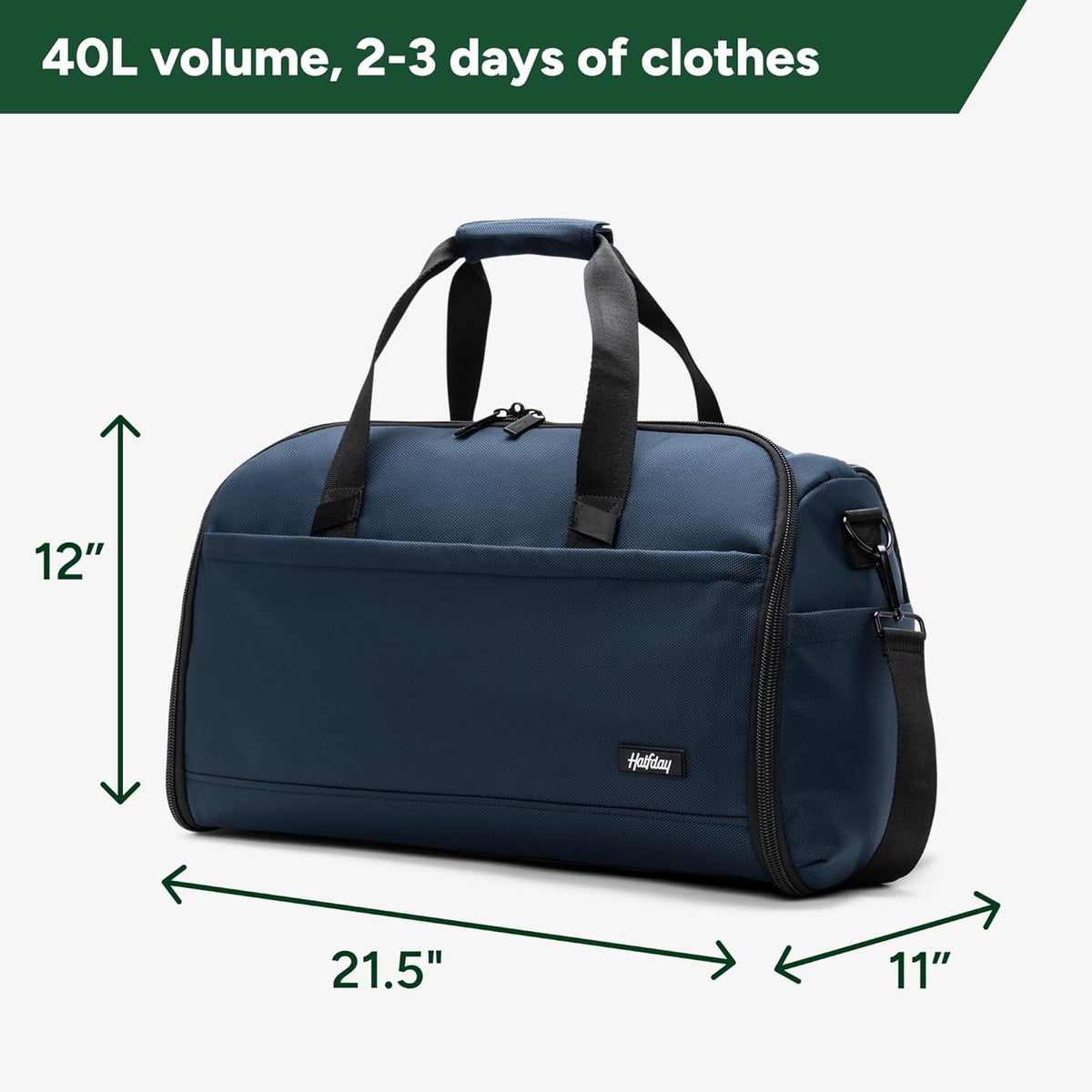 Halfday Convertible 2-in-1 Premium Garment Duffel 40L Weekender, Pacific