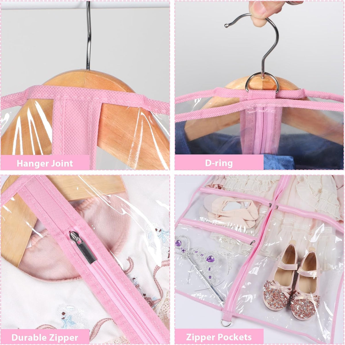 Zilink Clear Dance Garment Bags for Dancers Dance Costume Garment Bag 40 in