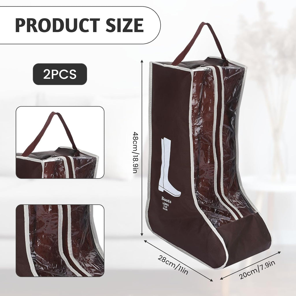 2 Pcs Clear Boot Storage Bag,Plastic Tall Boot Bag,Shoe Bags for Travel,Clear Shoe Bags for Tall Boot Storage,Boot Bags for Cowboy Boots,Waterproof & Dustproof Boot Bags for Travel,Boot Bag Equestrian
