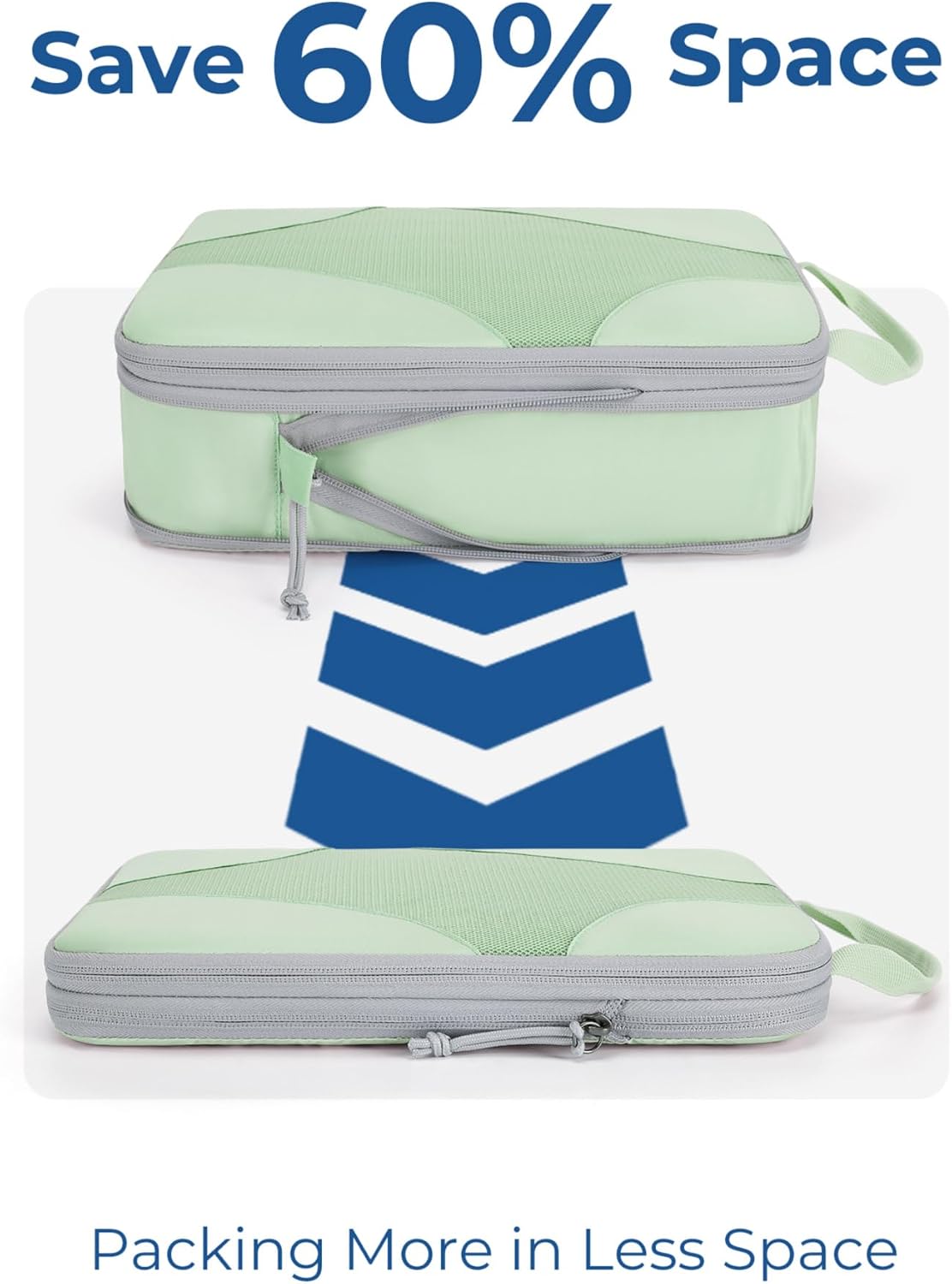 Bagsmart Compression Packing Cubes (Light Green, 6 Set)
