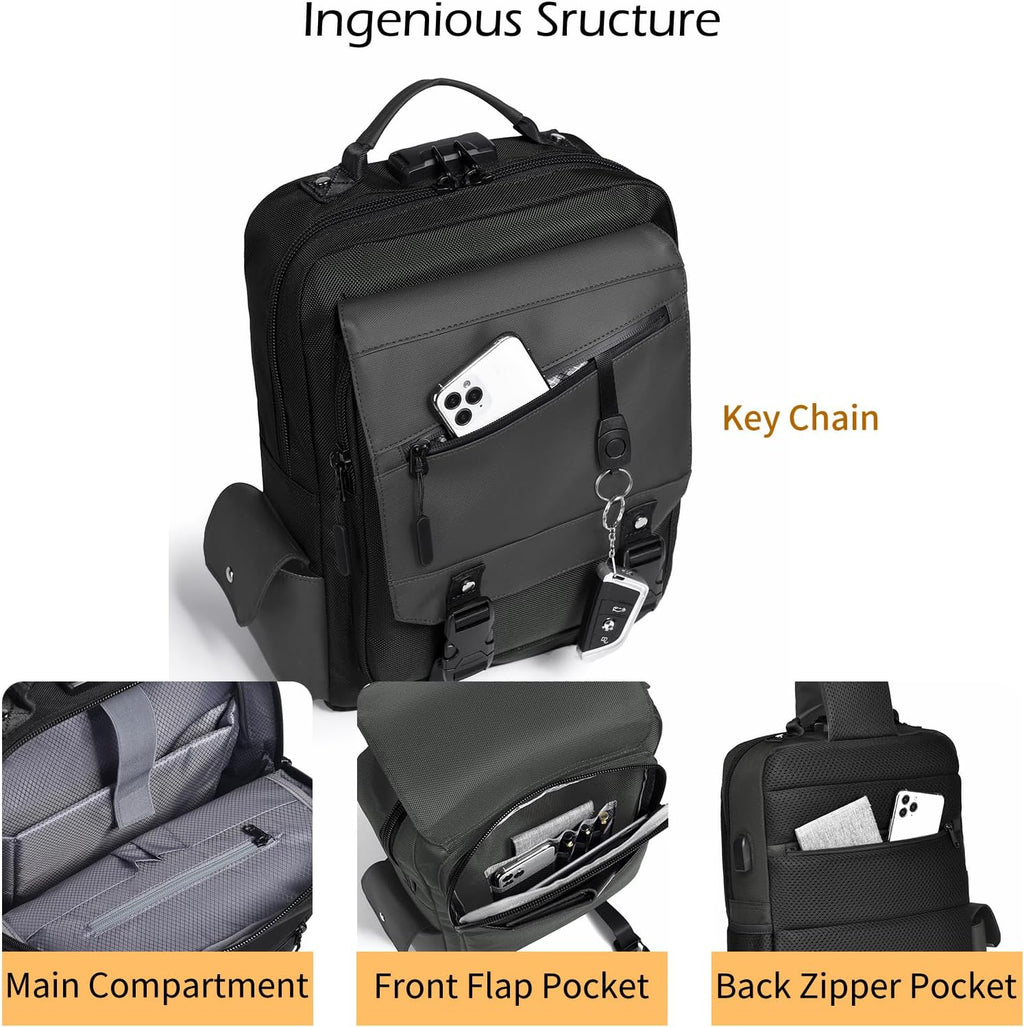Leaper Large Crossbody Sling Bag: Fits 13" Laptop, 32oz Water Bottle & iPad