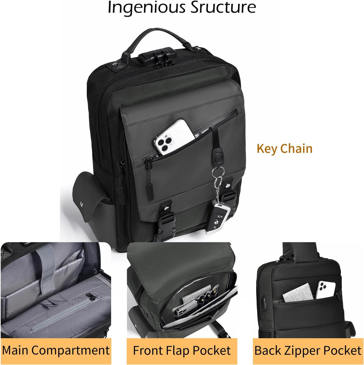 Leaper Large Crossbody Sling Bag: Fits 13" Laptop, 32oz Water Bottle & iPad