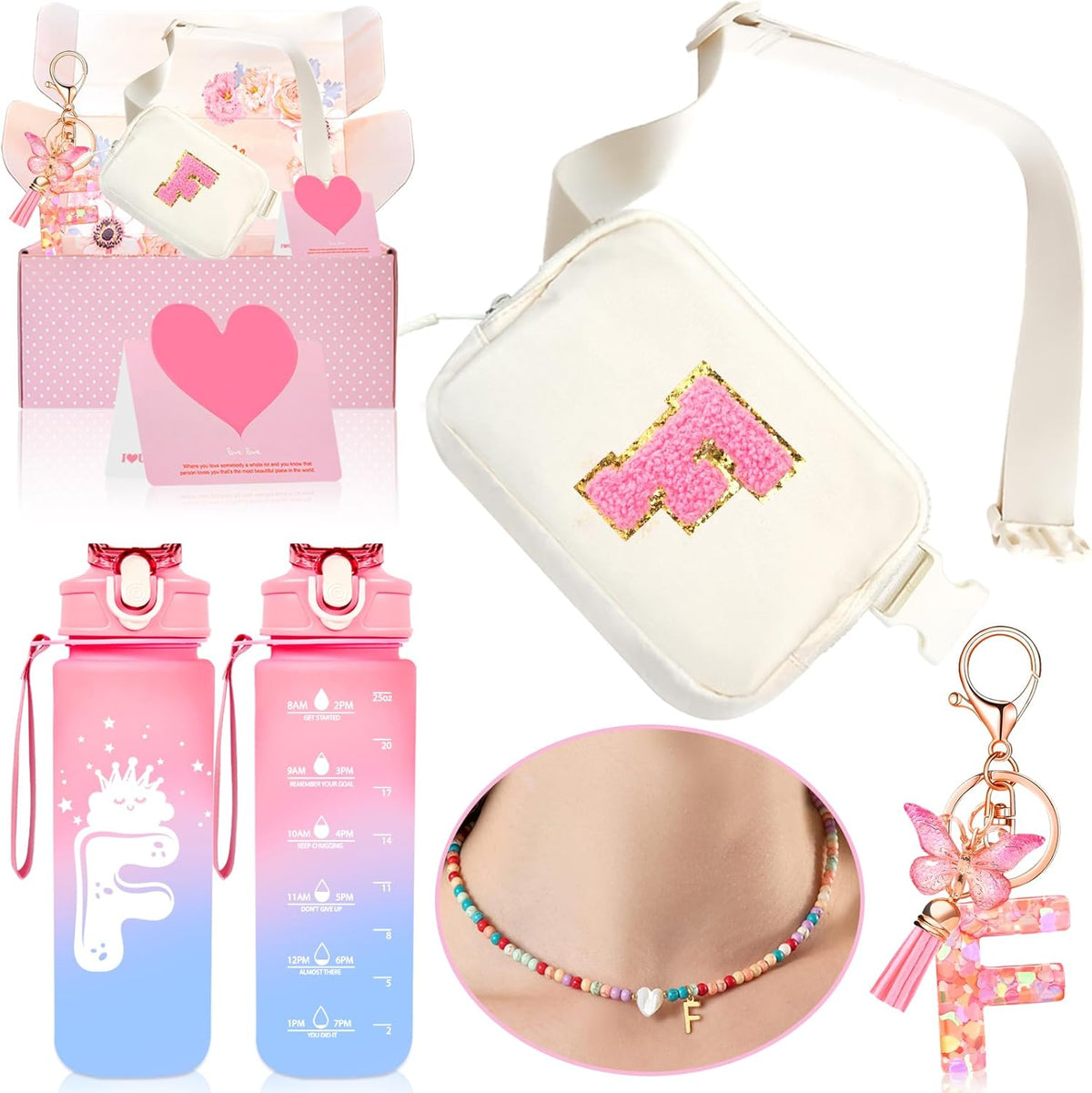 Christmas Birthday Gifts for Girls kids Initial Gift for 4-13 Teens (F)