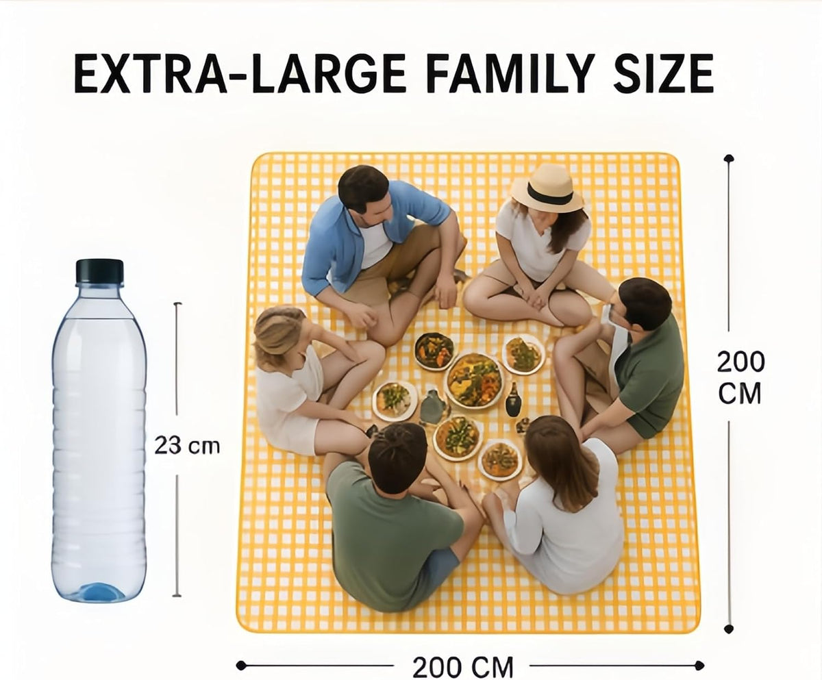 Extra Large 78.7×78.7 Inch Waterproof Picnic Blanket, Ultralight 0.88 lb Oxford Fabric Outdoor Mat for Camping Beach Hiking, Portable Foldable Travel Picnic Mat for Family, Machine Washable