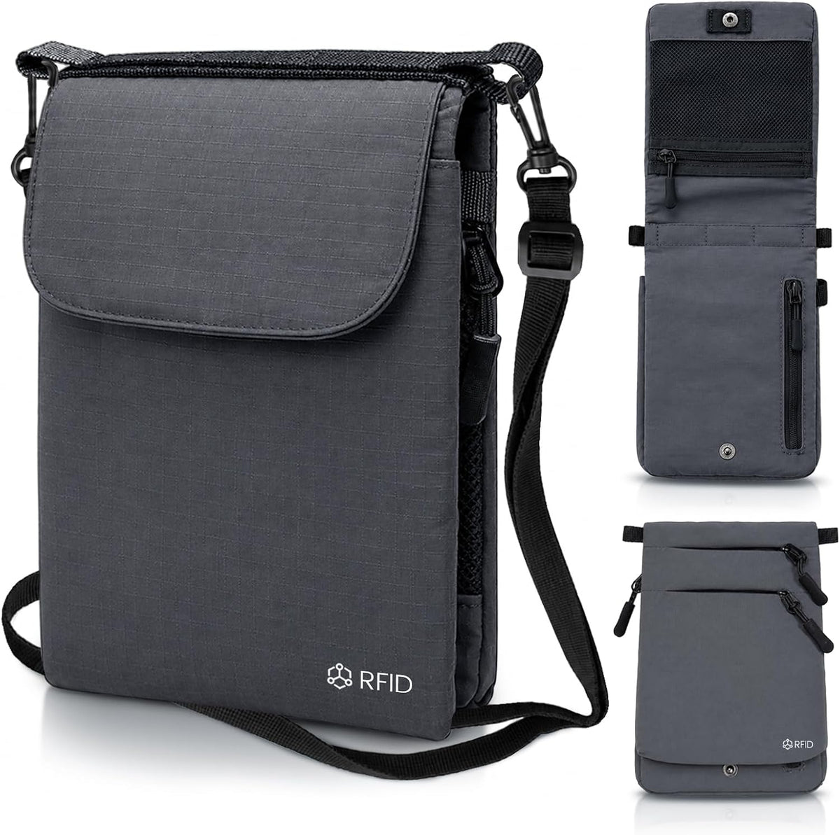 RFID Blocking Passport Holder for Travel Women Wallet Suit Single & Couples, Travel Essentials Neck Wallet with Adjustable Strap and Multi-Pocket Document Organizer Men for International Travelers