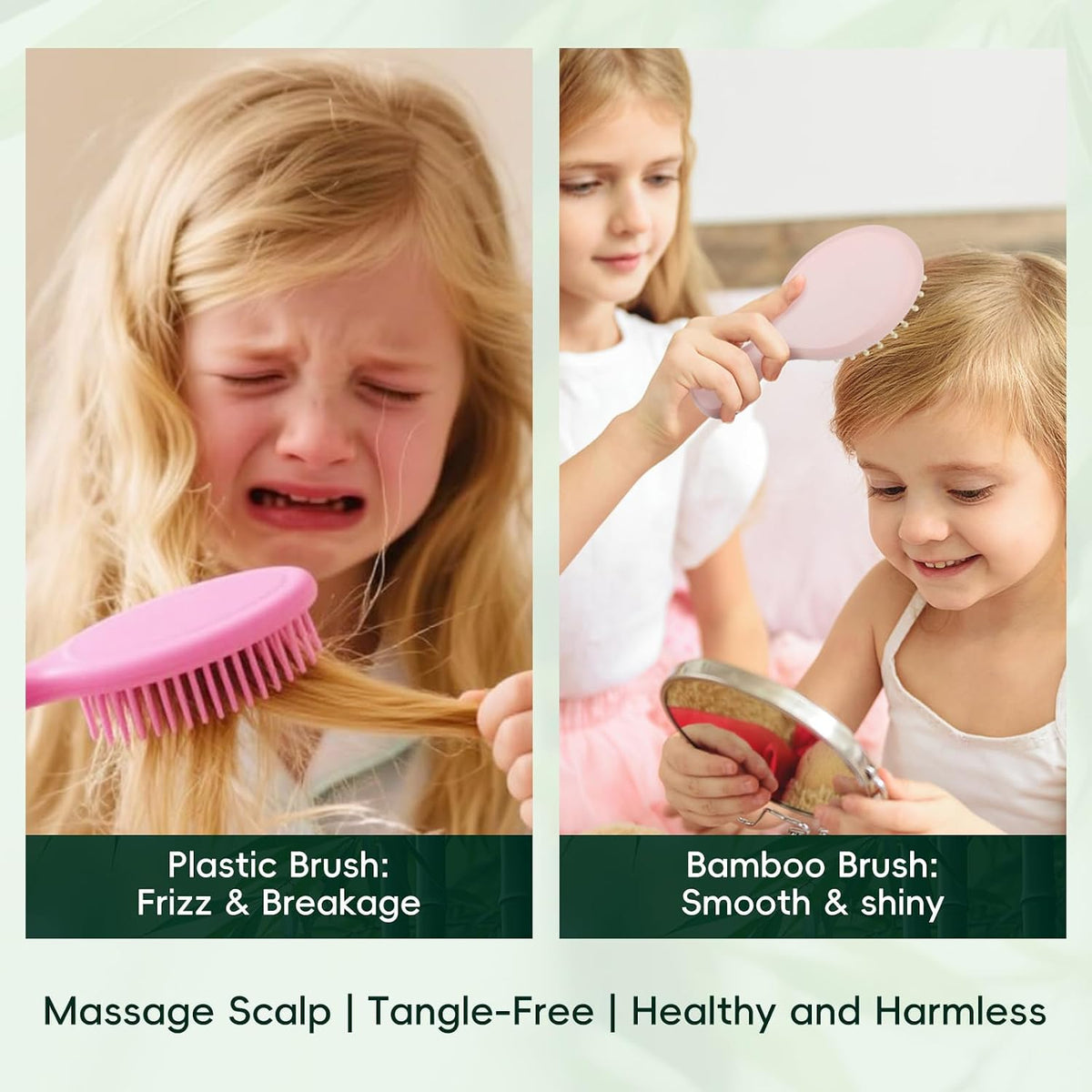 Small Bamboo Hair Brush for Women,Kids,Mini Scalp Massager for Travel