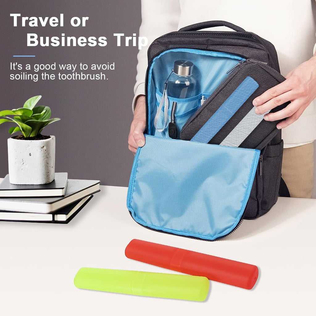 Mulbozy 4 Pack Portable Travel Toothbrush Case, Transparent Breathable Plastic Toothbrush Holder for Home, Travel, Business, Camping, School