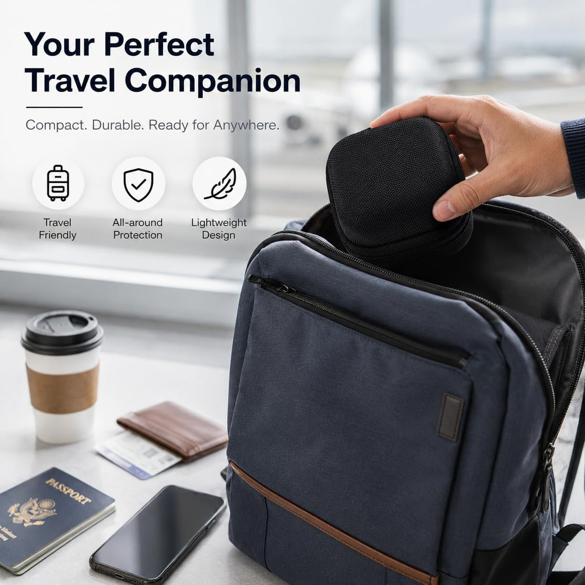 Hard Travel Case Compatible with RTOPS, Hicober, UCOMX Nano Foldable 3-in-1 Magnetic Wireless Charging Stations, EVA Hard Shell Carrying Storage Organizer with Mesh Pocket (Case Only, Black)