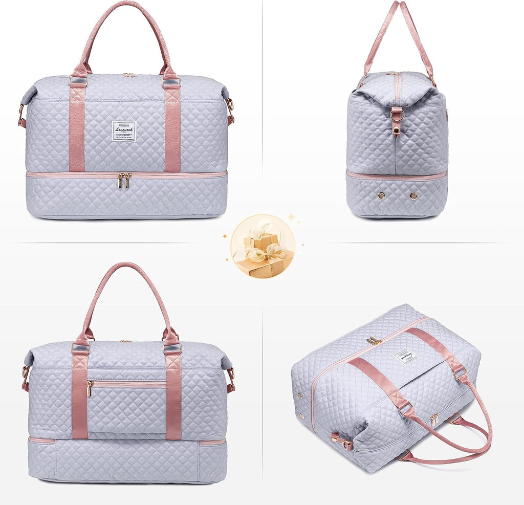 LOVEVOOK Travel Duffle Bag,Weekender Bags for Women with Shoe Compartment